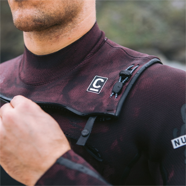 2026 C-Skins Mens Nuwave Wired LQS 4/3mm Chest Zip Wetsuit C-NWI43MCZ - Meteor / Rust X / White
